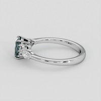 1.16 Ct. Greenish Blue Sapphire Ring, 10K White Gold 4