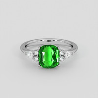 2.99 Ct. Tsavorite Garnet Ring, 14K White Gold 1