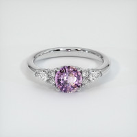 1.07 Ct. Pink Sapphire Ring, 14K White Gold 1