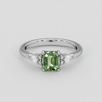 1.45 Ct. Green Sapphire Ring, 14K White Gold 1