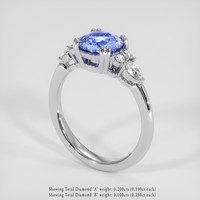 1.87 Ct. Purplish Blue Sapphire Ring, 14K White Gold 2