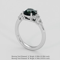 1.77 Ct. Bluish Green Sapphire Ring, 14K White Gold 2