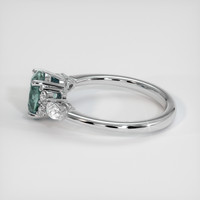 1.39 Ct. Bluish Green Sapphire Ring, 14K White Gold 4