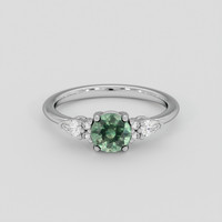1.01 Ct. Bluish Green Sapphire Ring, 14K White Gold 1