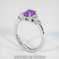 1.24 Ct. Purple Sapphire Ring, 14K White Gold 2