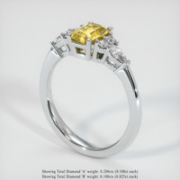 1.00 Ct. Yellow Sapphire Ring, 14K White Gold 2