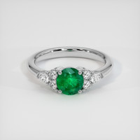 1.09 Ct. Emerald Ring, 18K White Gold 1