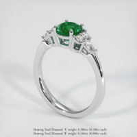 1.09 Ct. Emerald Ring, 18K White Gold 2