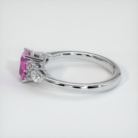 1.06 Ct. Pink Sapphire Ring, 18K White Gold 4