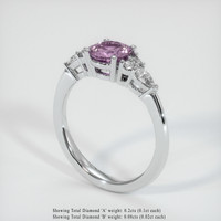 1.07 Ct. Pink Sapphire Ring, 18K White Gold 2