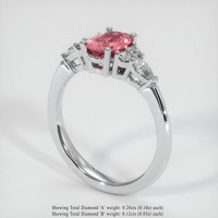 1.04 Ct. Padparadscha Sapphire Ring, 18K White Gold 2