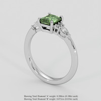 1.45 Ct. Green Sapphire Ring, 18K White Gold 2