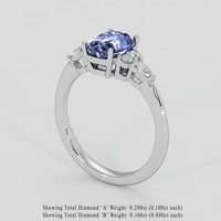 3.18 Ct. Blue Sapphire Ring, 18K White Gold 2