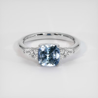 1.56 Ct. Blue Sapphire Ring, 18K White Gold 1