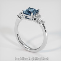 1.56 Ct. Blue Sapphire Ring, 18K White Gold 2
