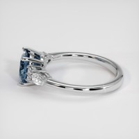 1.56 Ct. Blue Sapphire Ring, 18K White Gold 4