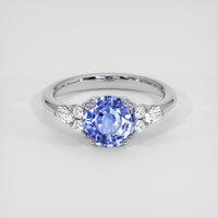 1.87 Ct. Purplish Blue Sapphire Ring, 18K White Gold 1