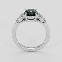 1.77 Ct. Bluish Green Sapphire Ring, 18K White Gold 3