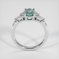1.39 Ct. Bluish Green Sapphire Ring, 18K White Gold 3
