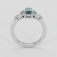 1.16 Ct. Greenish Blue Sapphire Ring, 18K White Gold 3