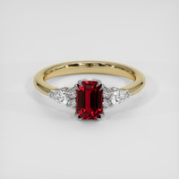 1.01 Ct. Ruby Ring, 14K White & Yellow 1