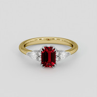 1.01 Ct. Ruby Ring, 18K White & Yellow 1