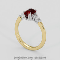 1.01 Ct. Ruby Ring, 18K White & Yellow 2