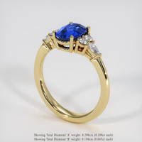 2.51 Ct. Blue Sapphire Ring, 10K Yellow Gold 2