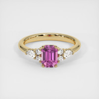 1.06 Ct. Pink Sapphire Ring, 14K Yellow Gold 1