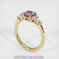 1.07 Ct. Pink Sapphire Ring, 14K Yellow Gold 2