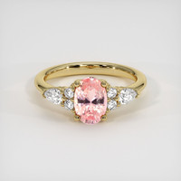 1.12 Ct. Padparadscha Sapphire Ring, 14K Yellow Gold 1