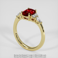 1.67 Ct. Ruby Ring, 14K Yellow Gold 2