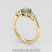 1.05 Ct. Green Sapphire Ring, 14K Yellow Gold 2