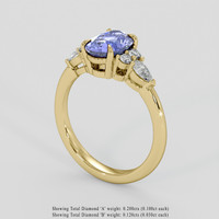 1.42 Ct. Violet Sapphire Ring, 14K Yellow Gold 2