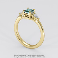 0.67 Ct. Bluish Green Sapphire Ring, 14K Yellow Gold 2