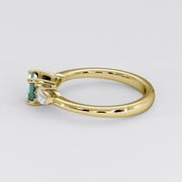 0.67 Ct. Bluish Green Sapphire Ring, 14K Yellow Gold 4