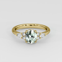 1.40 Ct. Bluish Green Sapphire Ring, 14K Yellow Gold 1