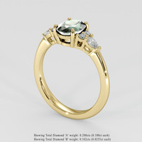 1.40 Ct. Bluish Green Sapphire Ring, 14K Yellow Gold 2