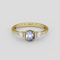 0.93 Ct. Grey Sapphire Ring, 14K Yellow Gold 1