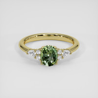 1.39 Ct. Green Sapphire Ring, 14K Yellow Gold 1