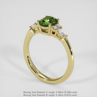 1.39 Ct. Green Sapphire Ring, 14K Yellow Gold 2