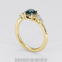 1.11 Ct. Bluish Green Sapphire Ring, 14K Yellow Gold 2