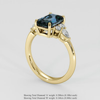 3.06 Ct. Greenish Blue Sapphire Ring, 14K Yellow Gold 2