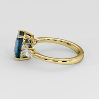 3.06 Ct. Greenish Blue Sapphire Ring, 14K Yellow Gold 4