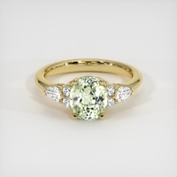 1.44 Ct. Yellowish Green Sapphire Ring, 14K Yellow Gold 1