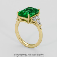 5.35 Ct. Emerald Ring, 18K Yellow Gold 2