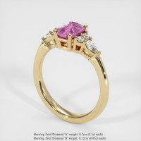 1.06 Ct. Pink Sapphire Ring, 18K Yellow Gold 2