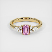 0.58 Ct. Pink Sapphire Ring, 18K Yellow Gold 1