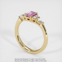 0.58 Ct. Pink Sapphire Ring, 18K Yellow Gold 2