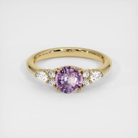 1.07 Ct. Pink Sapphire Ring, 18K Yellow Gold 1